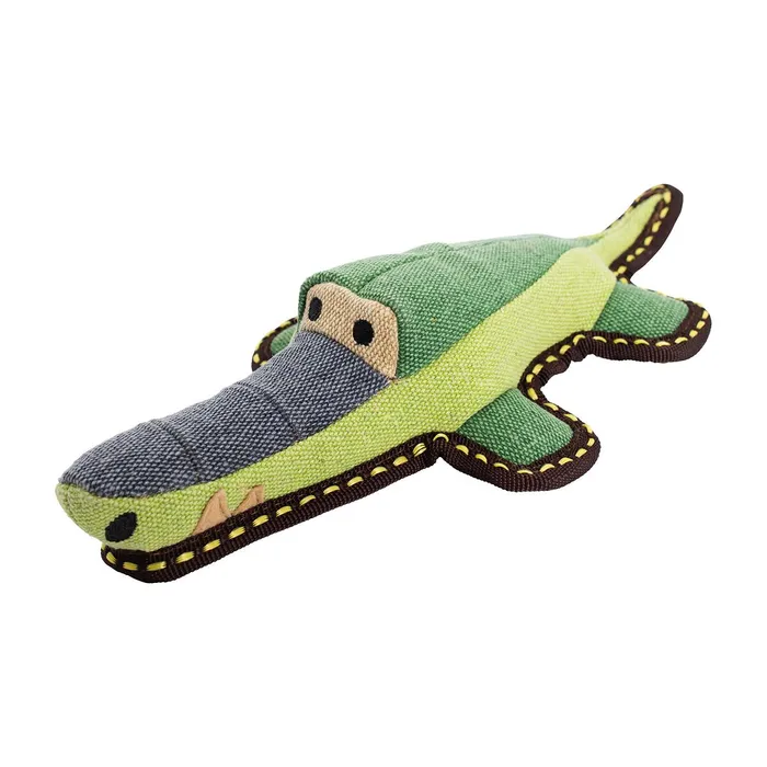 Hauptproduktbild Krokodýl, 30 cm, robustní aport pro psy, HIPHOP DOG, tkaná látka, zelená/šedá