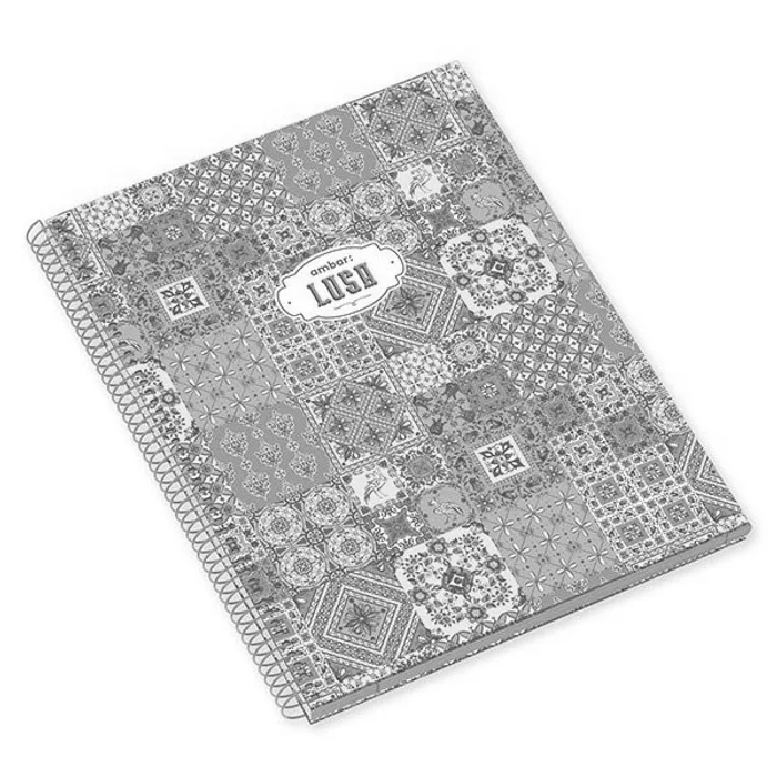 Hauptproduktbild Kroužkový blok Ambar Lusa Patchwork A4, linkovaný, 120 listů, mix motivů