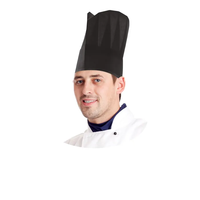 Hauptproduktbild Kuchařská čepice papírová, černá 23 cm [10 ks]