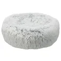 Weiteres Produktbild Rundes Bett HARVEY, weicher Bezug mit langem Flor, weiß/schwarz, 70 cm