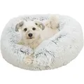 Weiteres Produktbild Rundes Bett HARVEY, weicher Bezug mit langem Flor, weiß/schwarz, 80 cm