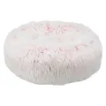 HARVEY Rundbett 50 cm, weicher Bezug mit Langflor, weiß/rosa