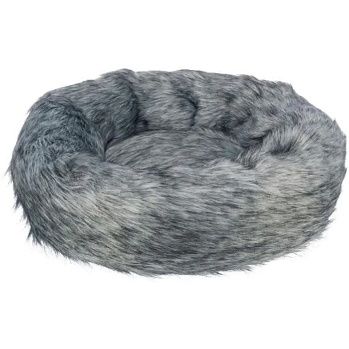 Hauptproduktbild Kulatý pelech YELINA 55 cm dlouhý plyšový vlas, černá/šedá