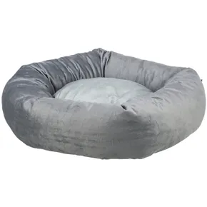 Runder recycelter LIONEL-Kissenbezug, Fleece, grau, 60 cm