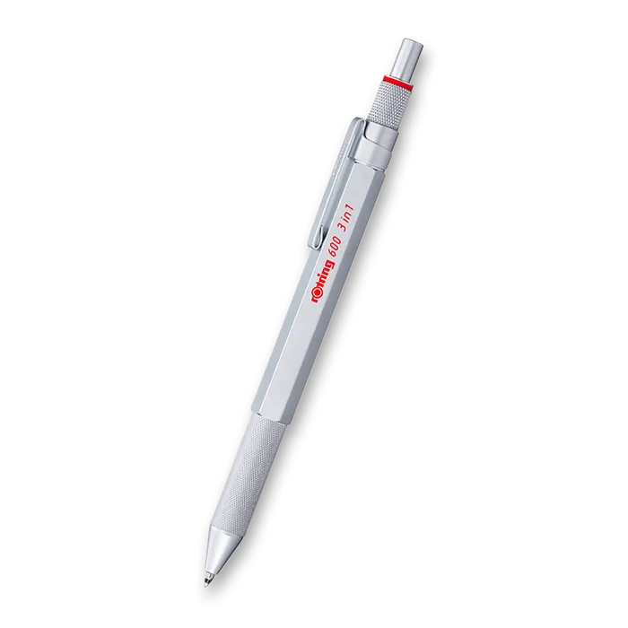 Hauptproduktbild Kuličková tužka Multipen Rotring 600 Silver 3 v 1 ,3 barvy + mechanická tužka 0,5mm