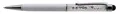 Kugelschreiber und Touchpen mit Kristallen „MADE WITH SWAROVSKI ELEMENTS“, weiß, 14 cm