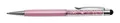 Kugelschreiber mit rosa Kristallen "MADE WITH SWAROVSKI ELEMENTS", rosa, 14 cm