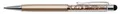 Kugelschreiber mit Touchpen-Funktion und Topas-Kristallen „MADE WITH SWAROVSKI ELEMENTS“, gold, 14 cm