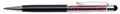 Kugelschreiber mit Touchpen, Siam Rot Kristalle "MADE WITH SWAROVSKI ELEMENTS", schwarz