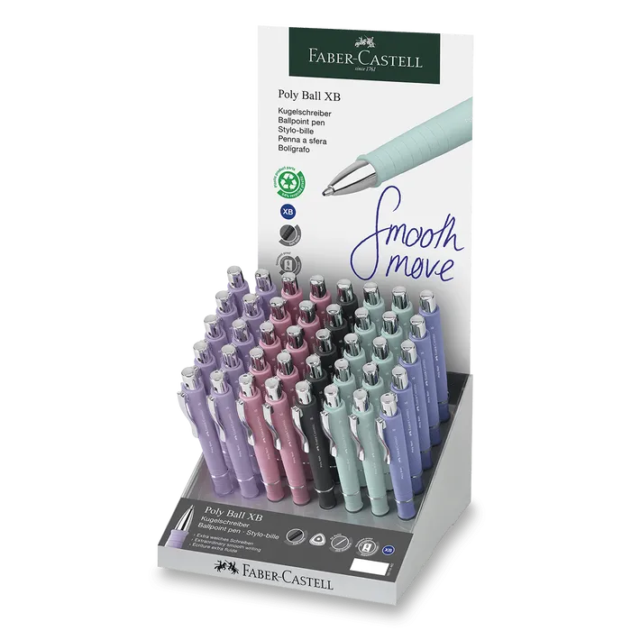 Hauptproduktbild Kuličkové pero Faber-Castell Poly Ball Silver stojánek, 40 ks