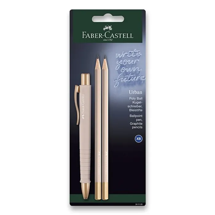 Hauptproduktbild Kuličkové pero Faber-Castell Poly Ball Urban Gold sada, 3 ks, pale rose