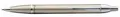 Kugelschreiber „I.M. Brushed Metal“, silbernes Gehäuse, goldener Clip, PARKER