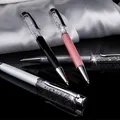 Weiteres Produktbild Kugelschreiber „MADE WITH SWAROVSKI ELEMENTS“, schwarz, mit Kristallen, 14 cm