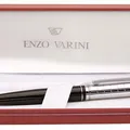Weiteres Produktbild Kugelschreiber "Pantino", blau, drehbar, lackiertes silber-schwarzes Gehäuse, verchromter Clip, E