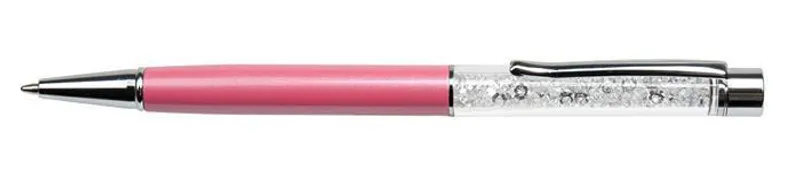 Hauptproduktbild Kuličkové pero s krystalem "MADE WITH SWAROVSKI ELEMENTS", růžová, 14cm