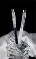 Kugelschreiber, SWAROVSKI® Crystals, weiß, 14 cm