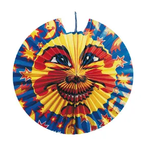Lampion (PAP) diskusförmig Sonne & Sterne durchmesser 45cm [1 St.]