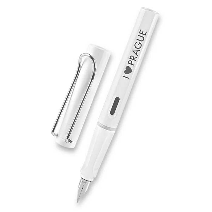 Hauptproduktbild Lamy Safari Shiny White plnicí pero, hrot F, s potiskem "I love Prague"