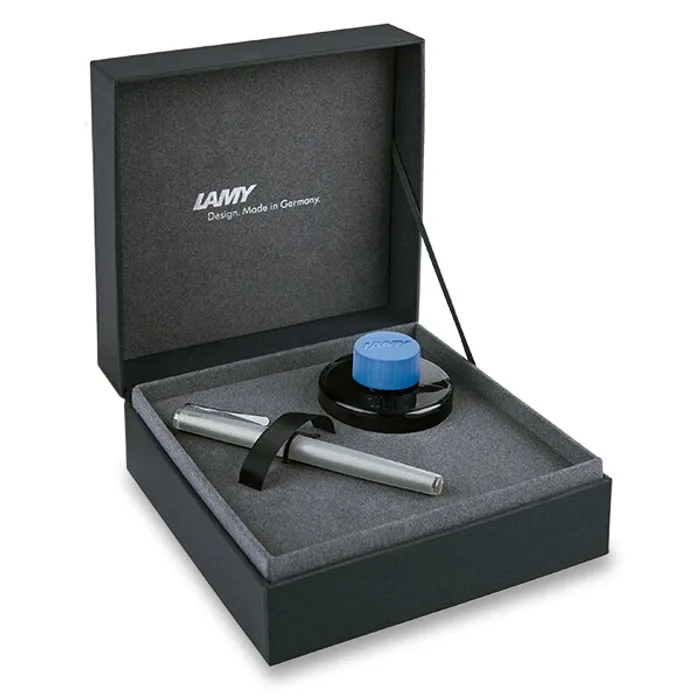 Hauptproduktbild Lamy Studio Brushed Steel plnicí pero, dárková kazeta s inkoustem