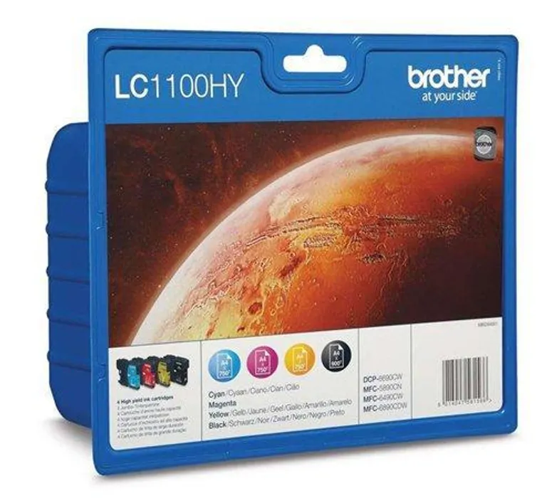 Hauptproduktbild LC1100HYP inkjet cartridge DCP 185C, 6690CW tiskárny, BROTHER b+c+m+y, 1*900 o.+3*750 o.