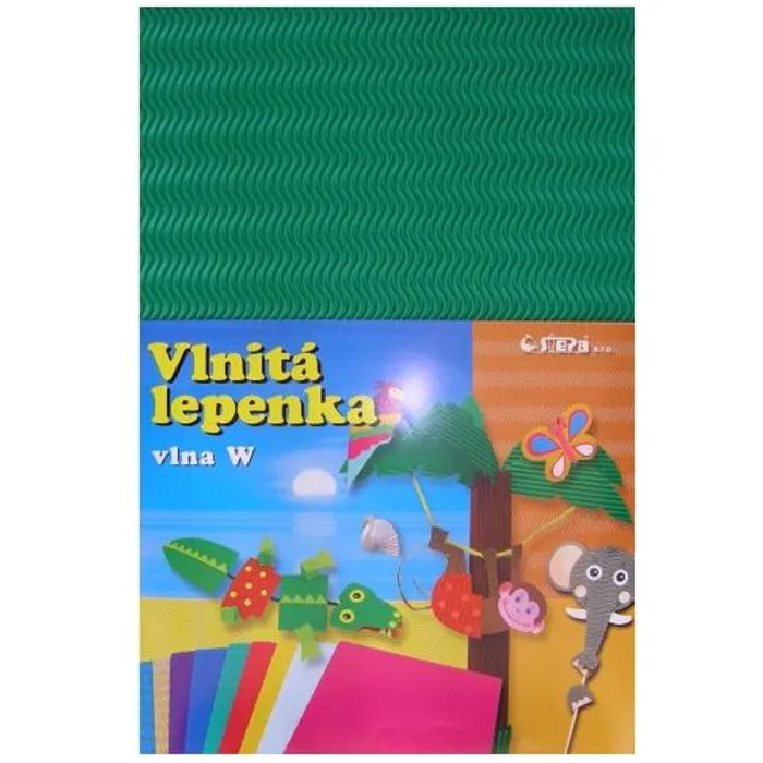 Hauptproduktbild Lepenka W-Welle 260g 34,5 x 24,5cm zvlněná-zelená 10 listů
