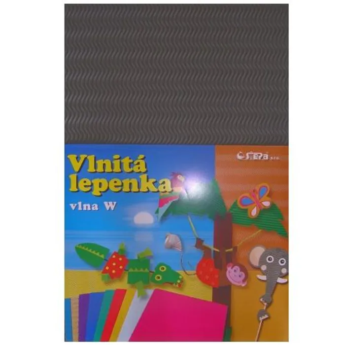Hauptproduktbild Lepenka W-Welle 260g 37 x 24,5cm zvlněná-šedá 10 listů