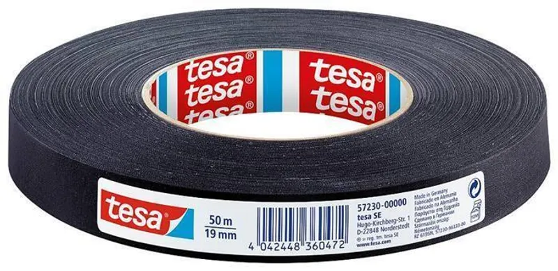 Hauptproduktbild Lepicí páska "Extra Power 57230", černá, zpevněná textilem, 19 mm x 50 m, TESA