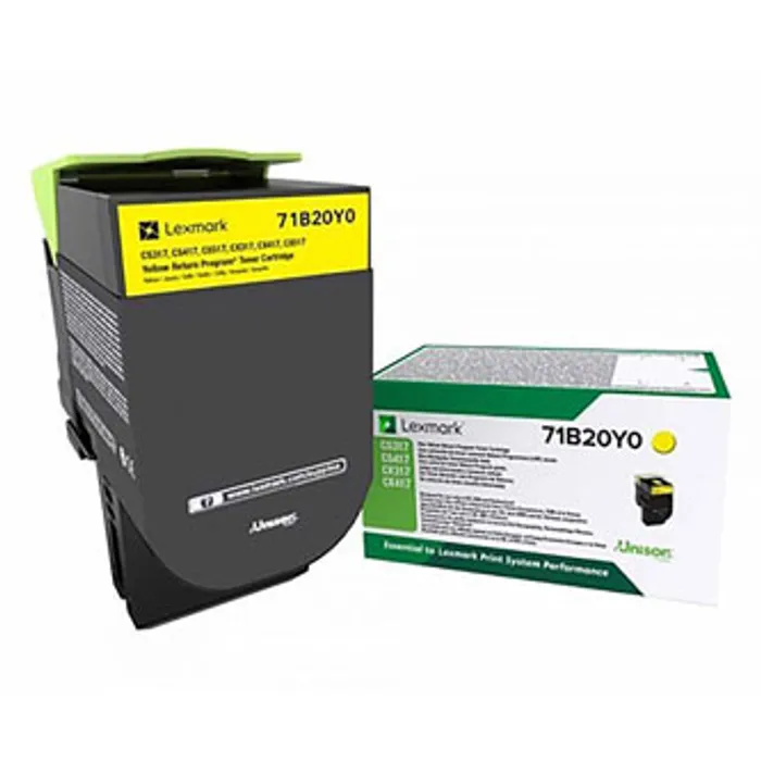 Hauptproduktbild Lexmark originální toner 71B20Y0, yellow, 2300str., Lexmark CS417dn/CS317dn/ CX517dn/CX41