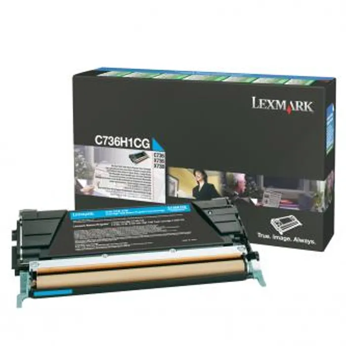Hauptproduktbild Lexmark originální toner C736H1CG, cyan, 10000str., high capacity, return, Lexmark C736,