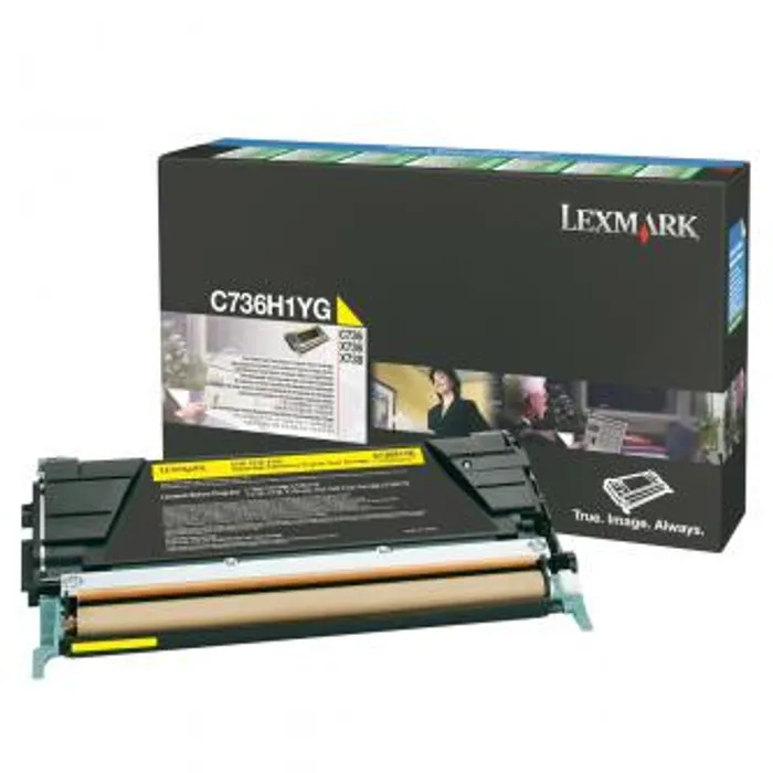Hauptproduktbild Lexmark originální toner C736H1YG, yellow, 10000str., high capacity, return, Lexmark C736