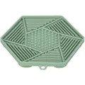 Lick'n'Snack HEXAGON mit Saugnäpfen - Matte zum langsamen Füttern, 17 cm, TPR/Kunststoff, grün