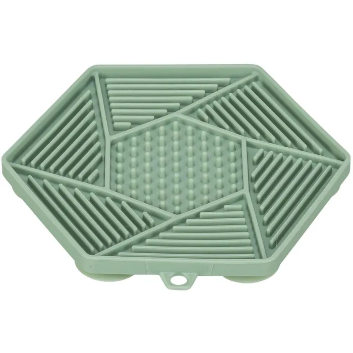 Hauptproduktbild Lick´n´Snack HEXAGON s přísavkami - podložka k pomalému krmení, 17 cm, TPR/plast, zelená