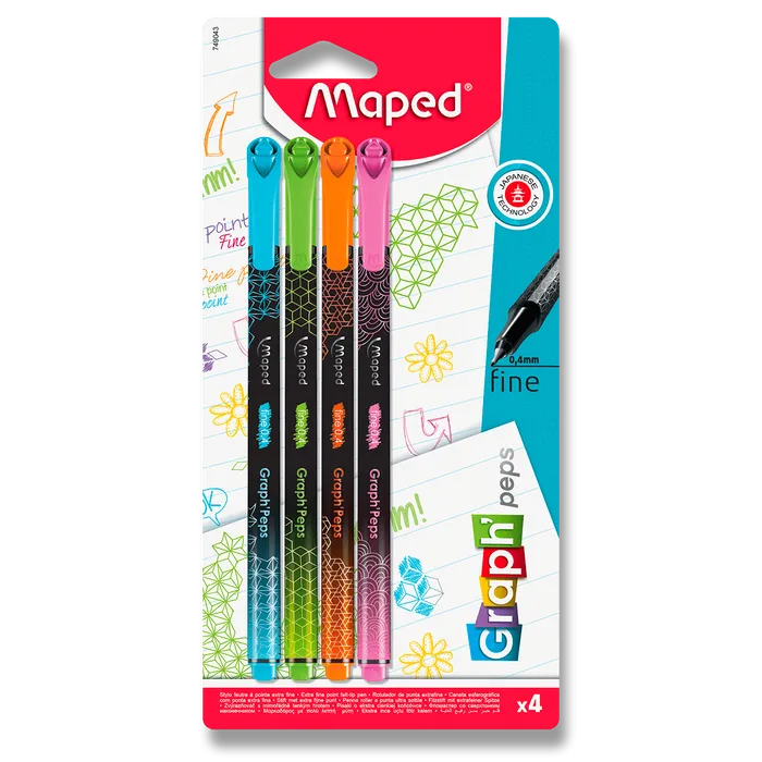 Hauptproduktbild Liner Maped Graph´Peps Deco 4 ks, pastelové barvy