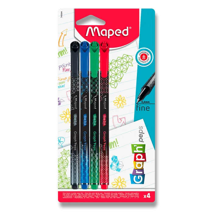 Hauptproduktbild Liner Maped Graph´Peps Deco 4 ks, základní barvy