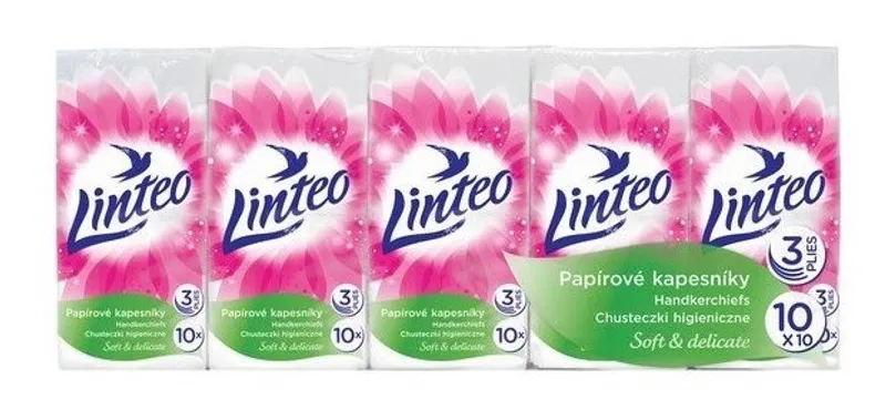 Hauptproduktbild Linteo Soft & Delicate papírové kapesníčky 3 vrstvé [10 x 10 = 100 ks]