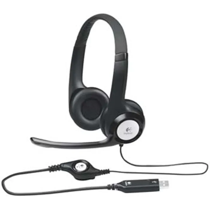 Hauptproduktbild Logitech Stereo H390, sluchátka s mikrofonem, ovládání hlasitosti, černá, USB