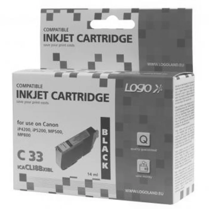Hauptproduktbild Logo kompatibilní ink s CLI8BK, black, 14ml, s čipem, pro Canon iP4200, iP5200, iP5200R,