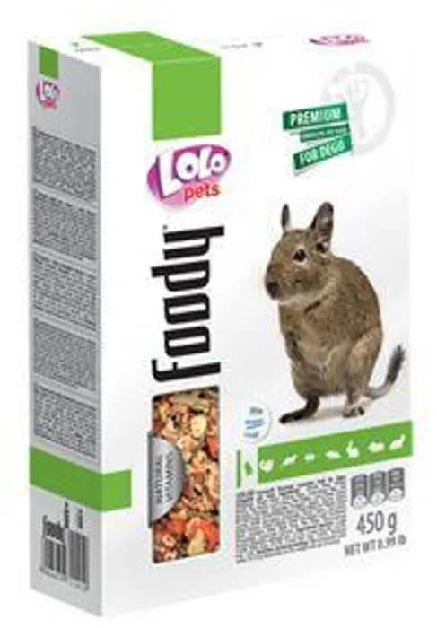 Hauptproduktbild LOLO BASIC kompletní krmivo pro osmáky degu 450 g krabička