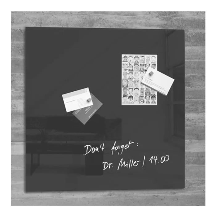 Hauptproduktbild Magnetická skleněná tabule "Artverum® ", černá, 48x48cm, SIGEL