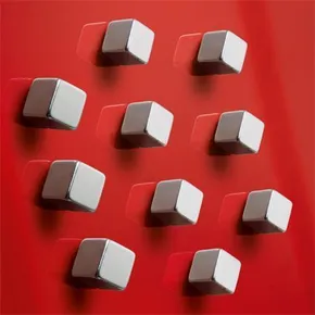 Magnete „Superdym“, silber, Würfelform, stark, 10 Stück, 10 x 10 x 10 mm, SIGEL