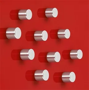 Magnety "Superdym", stříbrná, tvar válce, silný, 10 ks, 10 x 10 mm, SIGEL