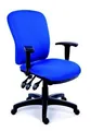 Chefsessel, Textil, Gestell schwarz, MaYAH, Comfort, blau
