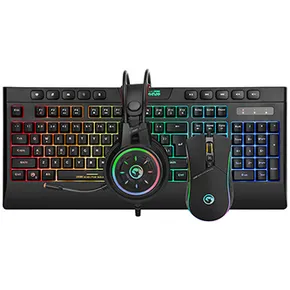 Marvo CM305, RGB Tastaturset mit Gaming-Maus und Kopfhörern, CZ/SK, Game, verkabelt (USB), schwarz, RGB-Beleuchtung