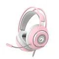 Marvo HG8936, Kophörer mit Mikrofon, Lautstärkeregelung, rose, unterbeleuchtet, 3.5 mm jack + USB