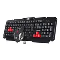 Marvo KW509, Tastatur mit der optischen Maus, CZ/Sk, Gamingset, schnurlos, schwarz
