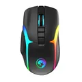 Marvo Maus M729W, 4800DPI, 2.4 [GHz], Optik, 7Tas., schnurlos, schwarz, 1 Stk eingebaute Batterie, Game, unterbeleuchtet