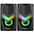 Marvo Lautsprechers SG-118, 2.0, 6W, schwarz, Lautstärkeregler, Game, 150Hz-20kHz, RGB-Beleuchtung