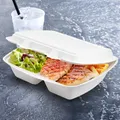 Weiteres Produktbild Menü-Box (Zuckerrohr-Bagasse) 2-geteilt 241 x 202 x 70 mm 1000ml [50 St.]