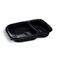 Weiteres Produktbild Mikrowellenschale (PP) ECONOMY 2-geteilt schwarz 240 x 210 x 40 mm 1100ml [100 St.]