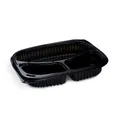 Mikrowellenschale (PP) ECONOMY 2-geteilt schwarz 240 x 210 x 40 mm 1100ml [100 St.]